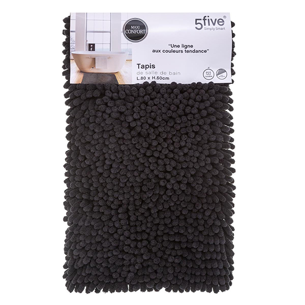 TAPIS MAXI CHENILLE 50X80 COULEUR NOIR