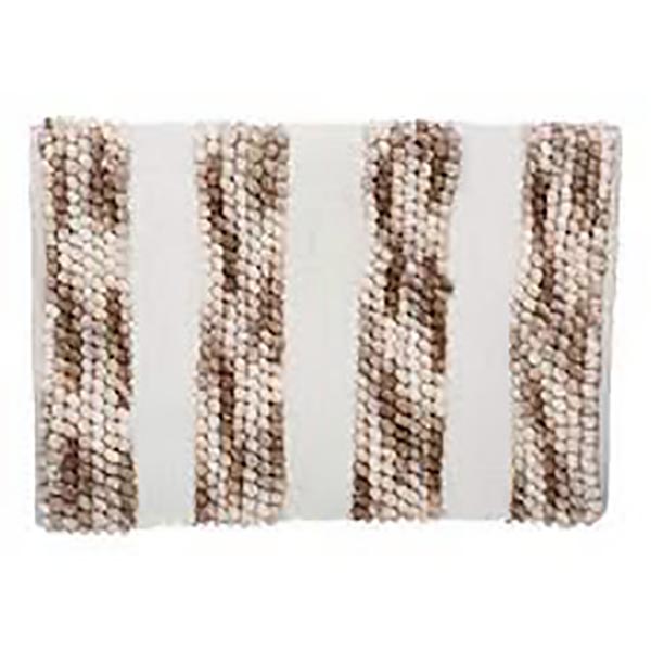 TAPIS EPAIS RAYE 50X75 TAUPE
