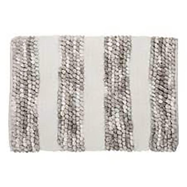TAPIS EPAIS RAYE 50X75 GRIS