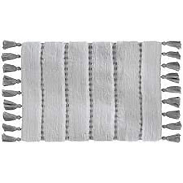 TAPIS COTON POMPOM 50X75 GRIS