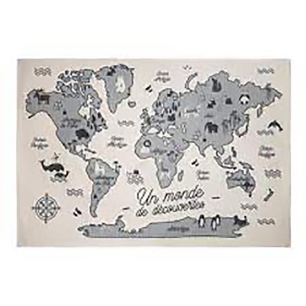 TAPIS CARTE DU MONDE 100X150