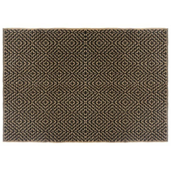 TAPIS JUTE COT NOIR 120X170