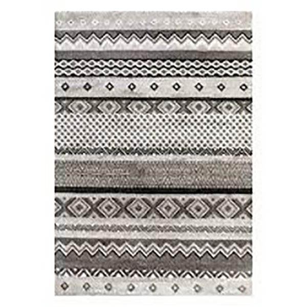 TAPIS BAMBOU ETNIC BLANC-GRIS 160X240