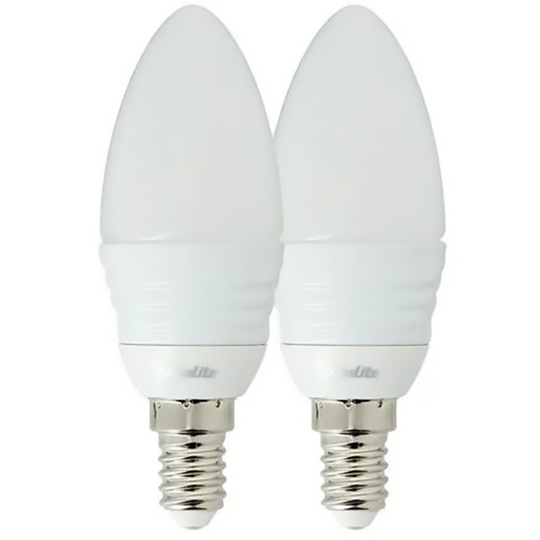 PACK 2 AMPOULES LED FLAMMES OPAQUES SMD E14 470LM 2700K 6W