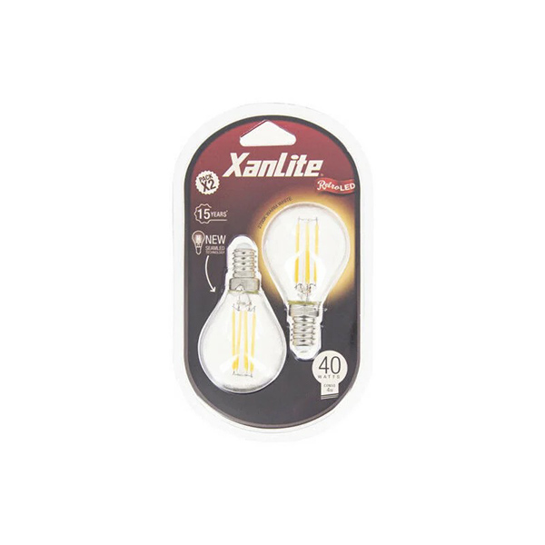 PACK 2 AMPOULES LED P45 A FILAMENT E14 470LM 2700K 4W
