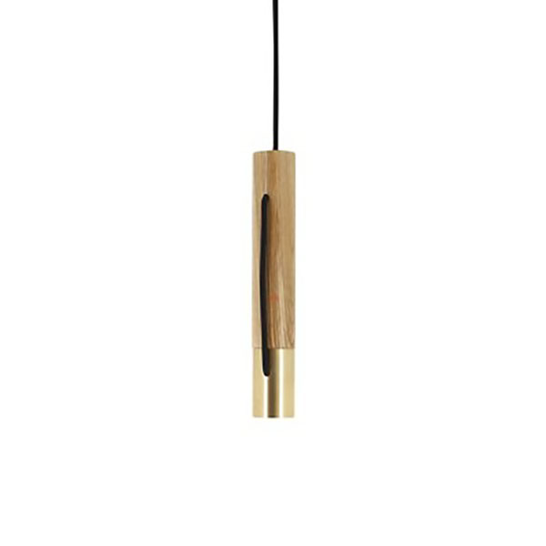 TEMPO : SUSPENSION E27 - 60W MAX - IP20 - BRASS / DRY MAPLE
