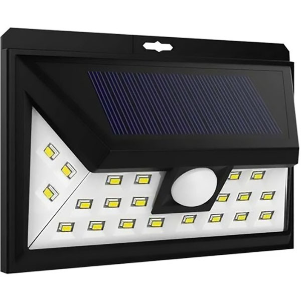 APPLIQUE SOLAIRE NOIRE SENSOR 250LM IP65 6500K