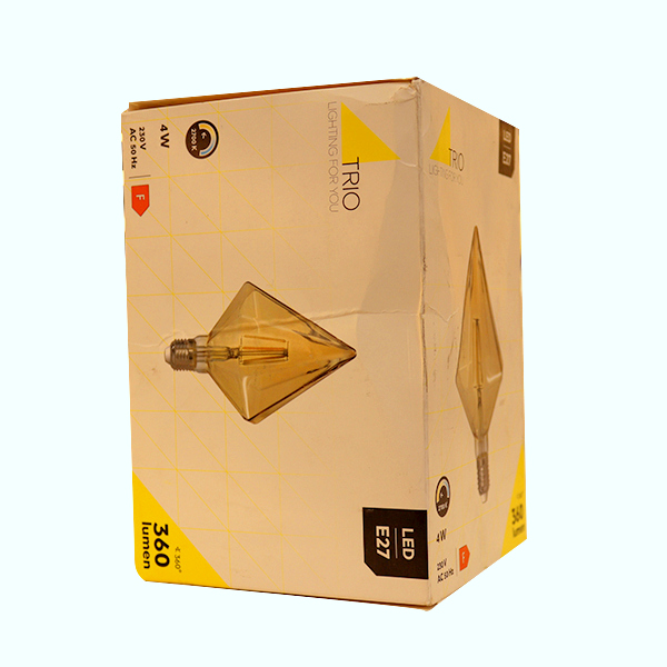 AMPOULE TRIO E27 FILAMENT 4W 320LM 2700K 1X CRISTAL PYRAMID AMBER