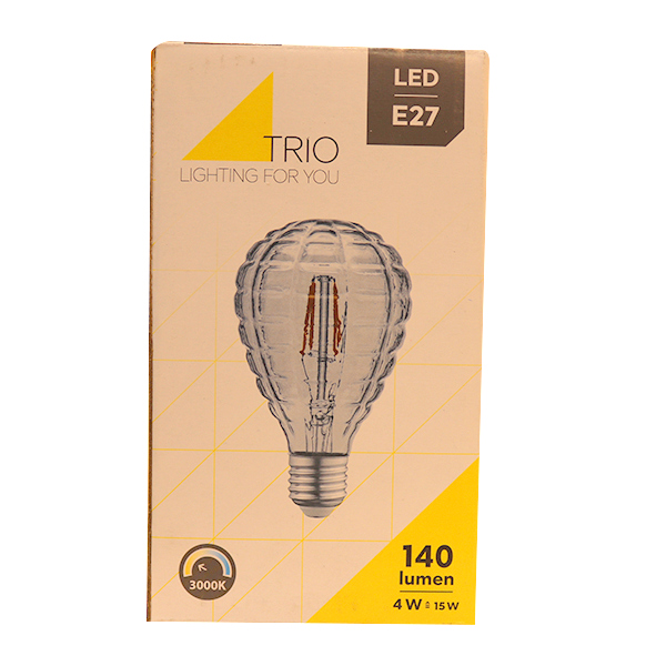 AMPOULE TRIO E27 FILAMENT 4W 140LM 3000K 1X DROP STRUCTURE SMOKED