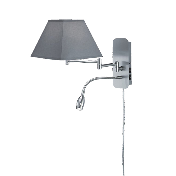 APPLIQUE TRIO HOTEL EXCL. 1 X E14, MAX. 40W + INCL. 1X3,2W/OSRAM-LED/3000K/300LM W:20CM, H:23,5CM,EXT:34,5CM