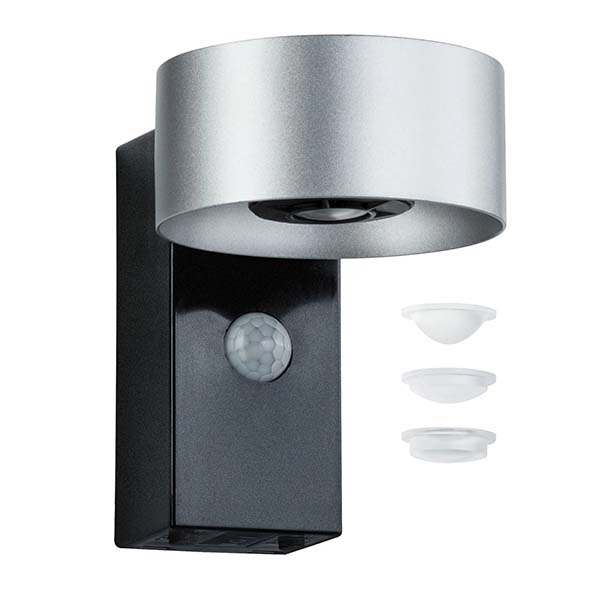 PLAFONNIER CONE IP44 15W 3000K GRIS AVEC DETECTEUR