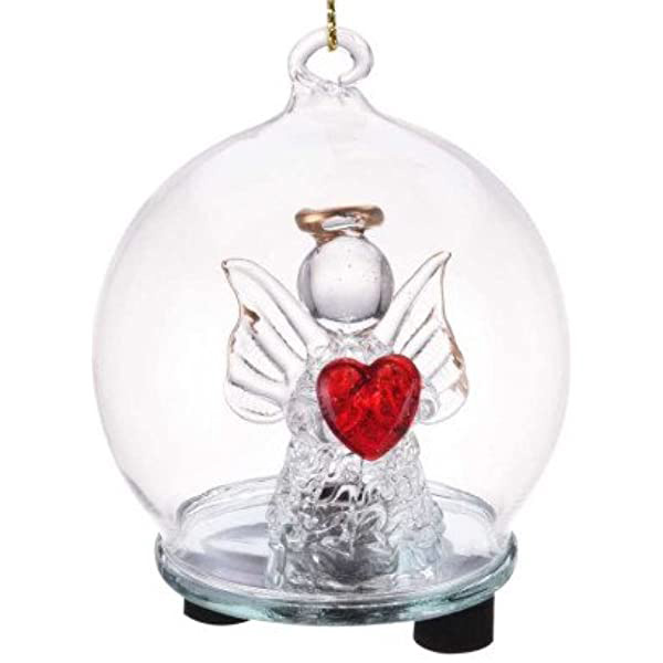 BOULE EN VERRE AVEC ANGE OU BONHOM LED