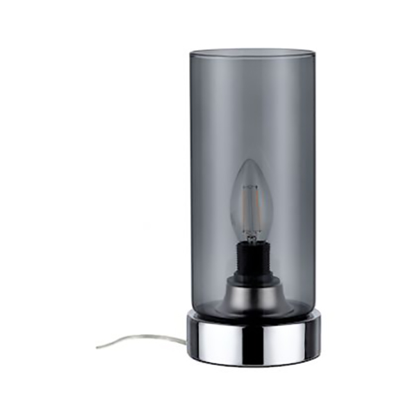 LAMPE A POSER PINJA MAX 1X20W E14 VERRE CHROME FUME