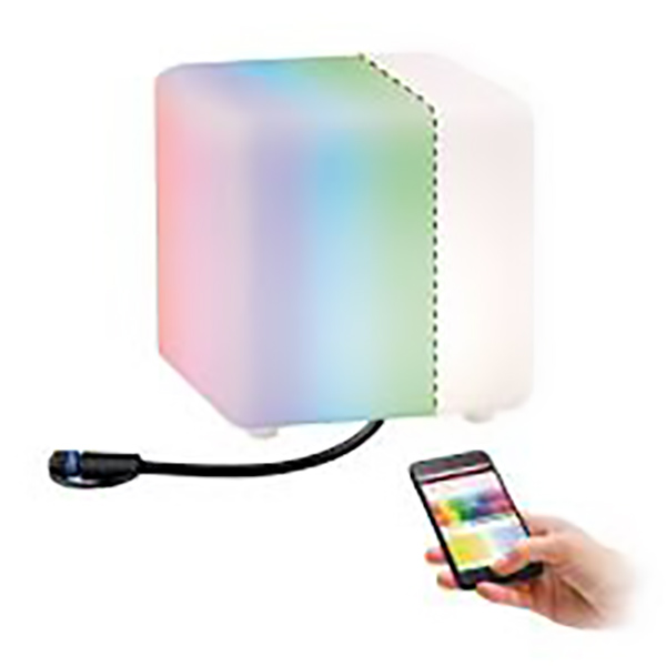 OBJET LUMINEUX EXTERIEUR PLUG &amp; SHINE CUBE IP67 RGBW TELECOMMANDE