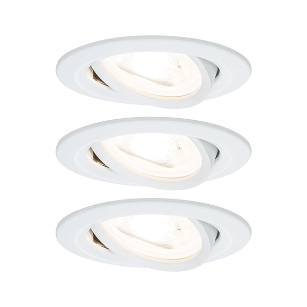 KIT SPOT ENCASTRE NOVA ROND ORIENTABLE LED 3X6,5W 2700K GU10 BLANC DEPOLI
