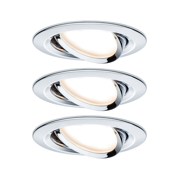 KIT SPOT ENCASTRE NOVA ROND NOIR LED 3 NIVEAU GRADABLE 3X6,5W 230V GU10 51MM