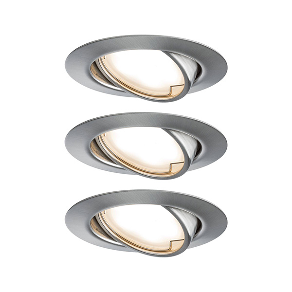 SPOT ENCASTRE COIN LED ORIENTABLE 3X5W 230V ACIER BROSSE
