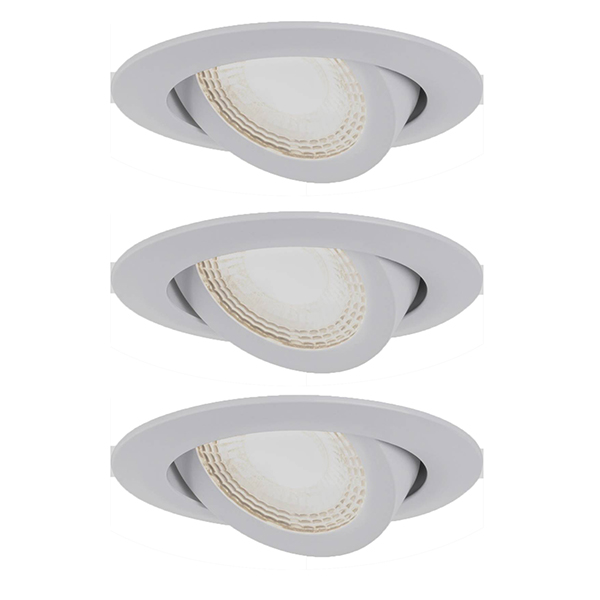 SPOT ENCASTRE 3 STEP DIMMABLE ORIENTABLE LED 3X6W 3000K BLANC DEPOLI