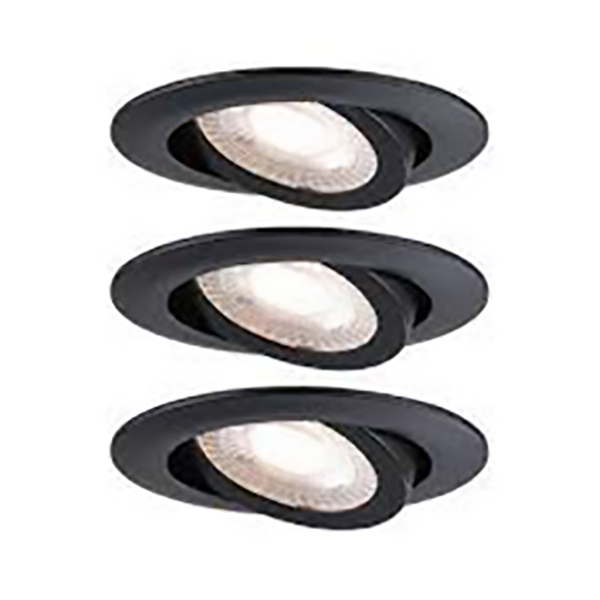 SPOT ENCASTRE 3 STEP DIMMABLE ORIENTABLE LED 3X6W 3000K 230V NOIR MAT