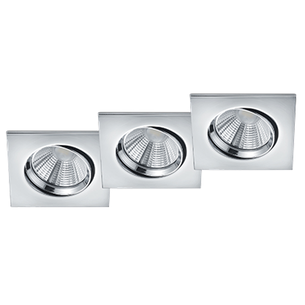 ECLAIRAGE ENCASTRE TRIO PAMIR INCL. 3 X SMD, 5,5W, 3000K, 345LM 8,5 X 8,5CM, H:5,4CM, CUTOUT D:7,2CM