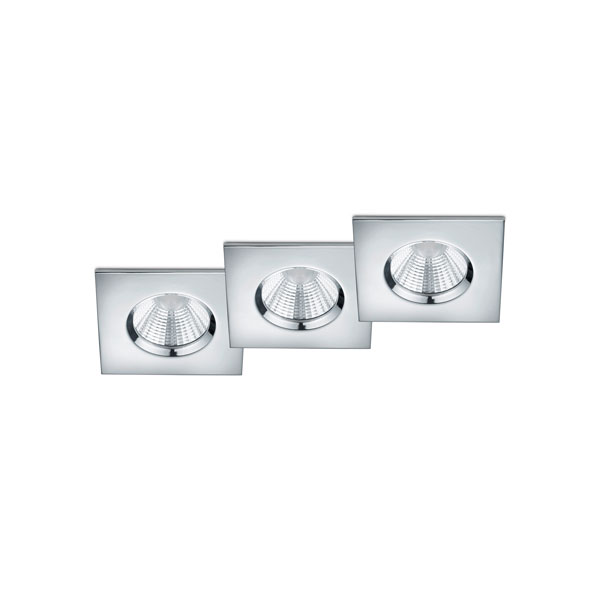 ECLAIRAGE ENCASTRE TRIO ZAGROS INCL. 3 X SMD, 5,5W, 3000K, 345LM 8,5 X 8,5CM, H:5,4CM, CUTOUT D:7,2CM