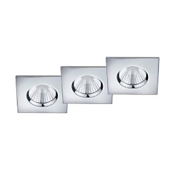 ECLAIRAGE ENCASTRE TRIO ZAGROS INCL. 3 X SMD, 5,5W, 3000K, 345LM 8,5 X 8,5CM, H:5,4CM, CUTOUT D:7,2CM
