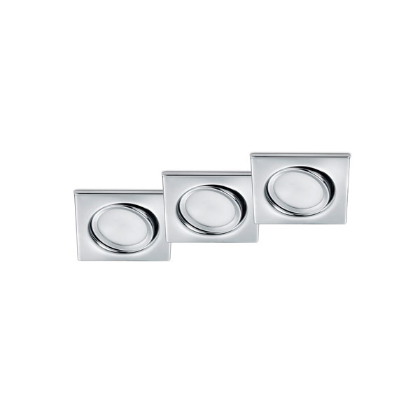 ECLAIRAGE ENCASTRE TRIO RILA INCL. 3 X SMD, 5W, 3000K, 370LM 9X9CM