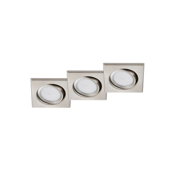 ECLAIRAGE ENCASTRE TRIO RILA INCL. 3 X SMD, 5W, 3000K, 370LM 9X9CM