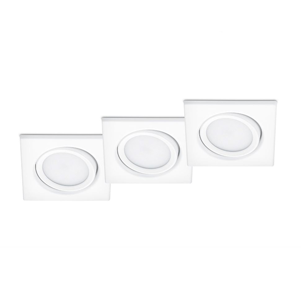 ECLAIRAGE ENCASTRE TRIO RILA INCL. 3 X SMD, 5W, 3000K, 370LM 9X9CM