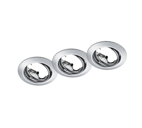 ECLAIRAGE ENCASTRE - JURA ROND CHROME EXCL.3XGU10 MAX.15W D:9CM