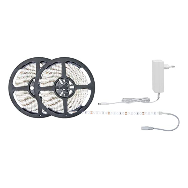 FUNCTION KIT RUBAN SIMPLE LED 5M BLANC CHAUD 17W 230/12V DC BLANC METAL PLASTIQUE