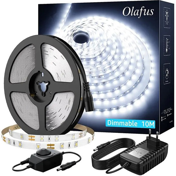 FUNCTION KIT RUBAN SIMPLE LED 10M BLANC CHAUD 22W 230/12V DC BLANC METAL PLASTIQUE