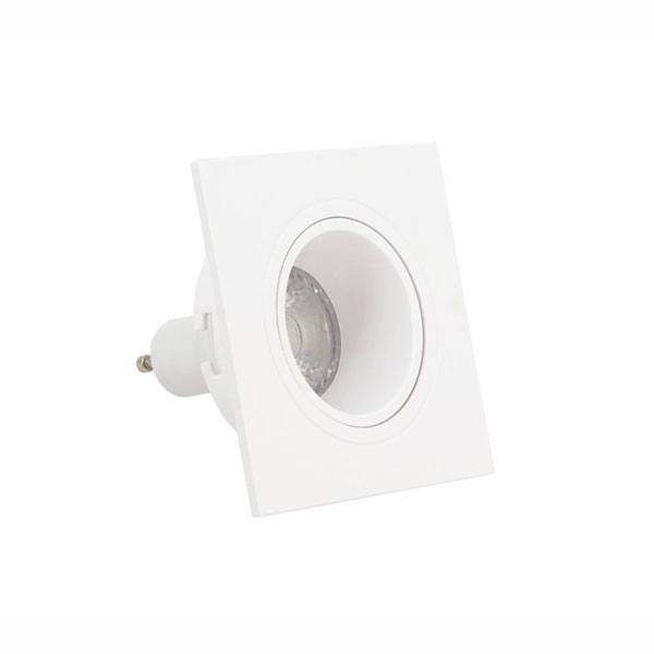 SPOT GU10 50W 2700K CARRE ORIENTABLE BLANC IP20