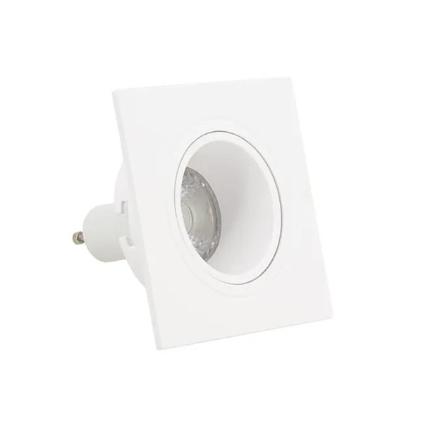 LOT DE 3 SPOTS GU10 50W 2700K CARRE ORIENTABLE BLANC IP20