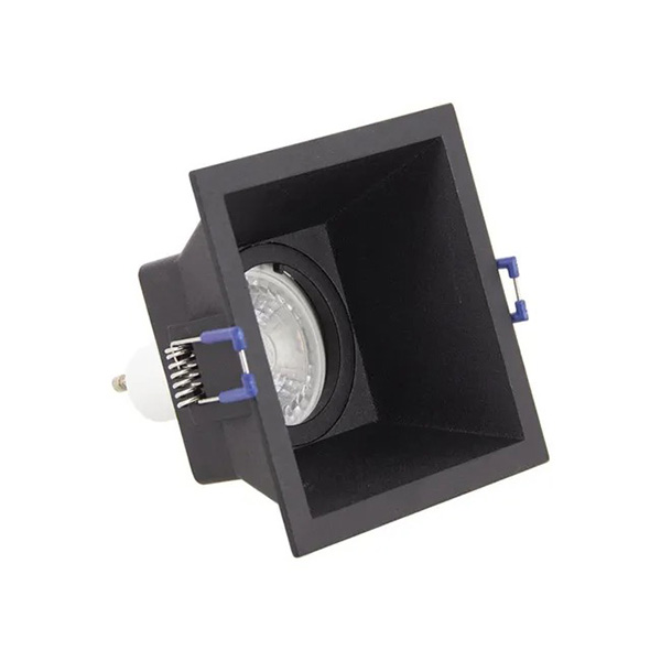 SPOT GU10 50W 2700K CARRE PROFOND NOIR IP20
