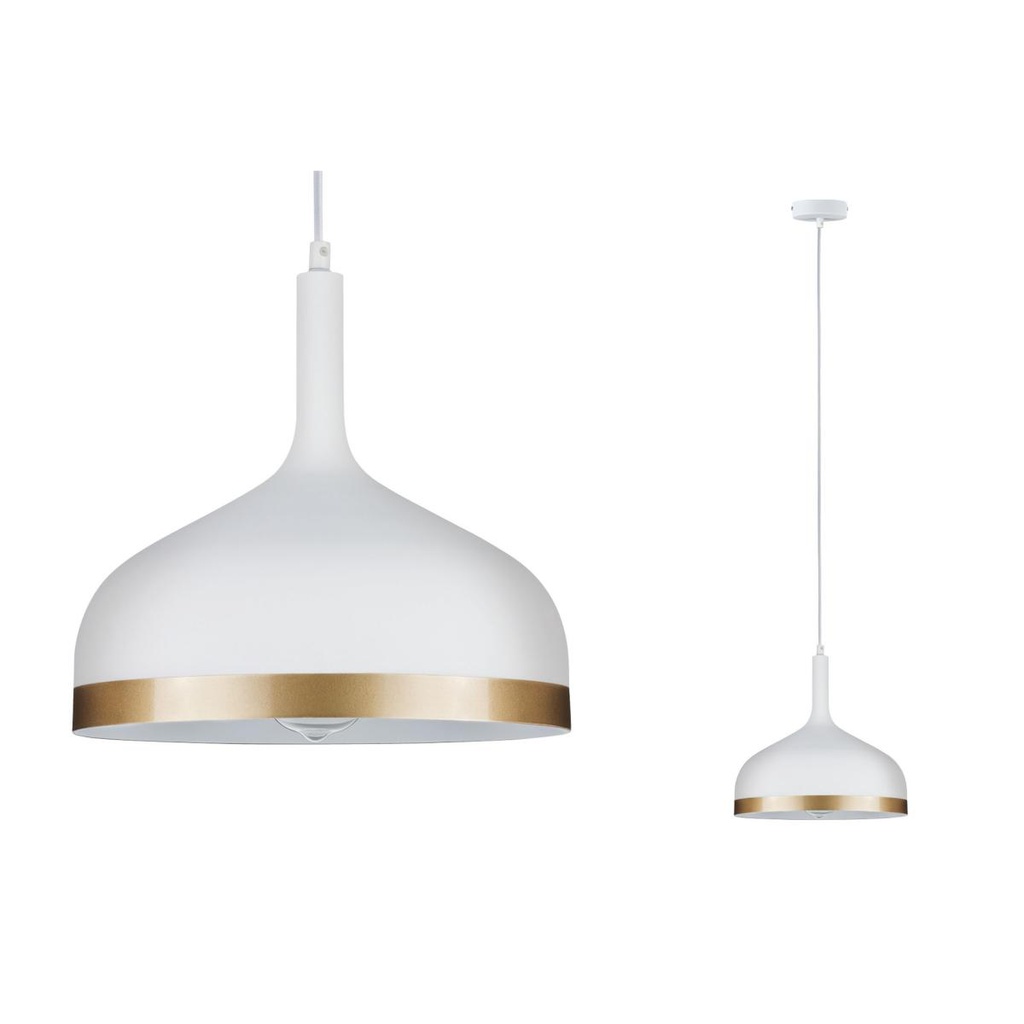 SUSPENSION MAX1X20W BLANC OR METAL