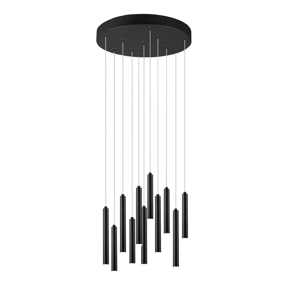 SUSPENSION TRIO TUBULAR INCL. 11 X 2,5W LED 3000K 11 X 200LM NOIR