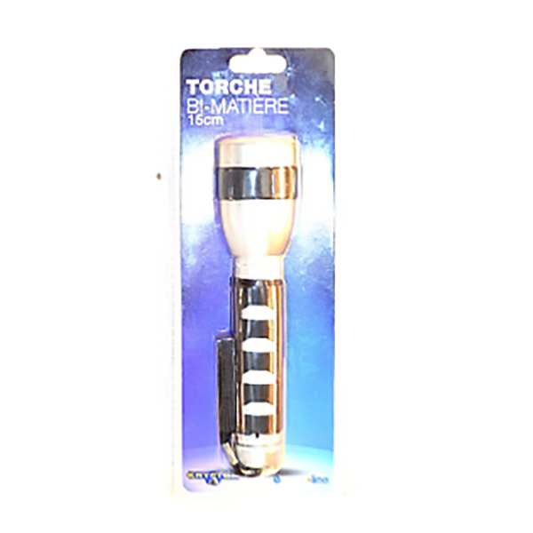 TORCHE BI-MATIERE AMPOULE KRYPTON 15 CM - FONCTIONNE AVEC 2 PILES LR6 NON FOURNIES