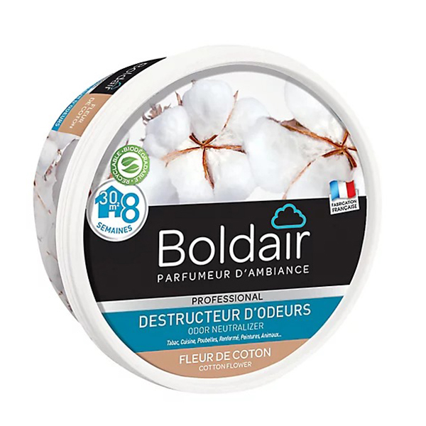 GEL DESTRUCTEUR ODEURS FLEUR DE COTON BOLDAIR 300G