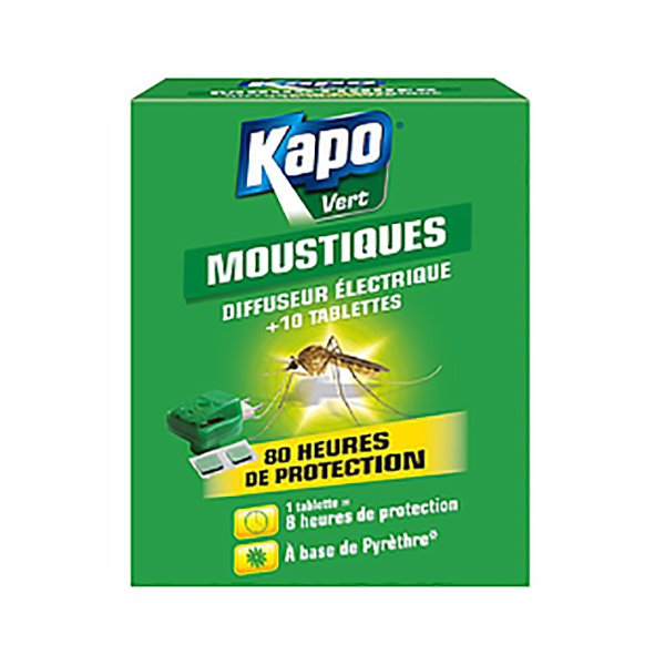 DIFFUSEUR ELECTRIQUE MOUSTIQUES + 10 TABLETTES PYRETHRE