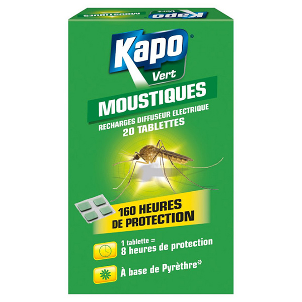 RECHARGE DIFFUSEUR ELECTRIQUE MOUSTIQUES 20 TABLETTES