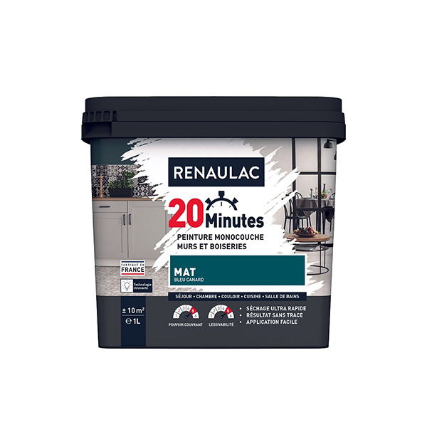RENAULAC 20MN MURS ET BOISERIES MAT BLEU CANARD 1L