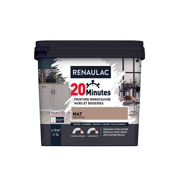 RENAULAC 20MN MURS ET BOISERIES MAT ROSE ARGILE 1L