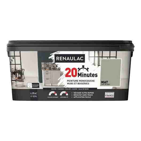 RENAULAC 20MN MURS ET BOISERIES MAT VERT GRIS 2,5L