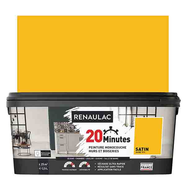 RENAULAC 20MN MURS ET BOISERIES SATINE JAUNE 70S 2,5L