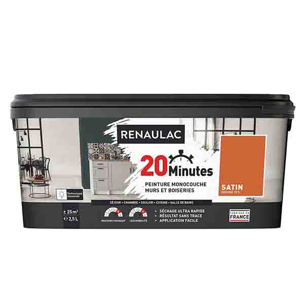 RENAULAC 20MN MURS ET BOISERIES SATINE ORANGE 70S 2,5L