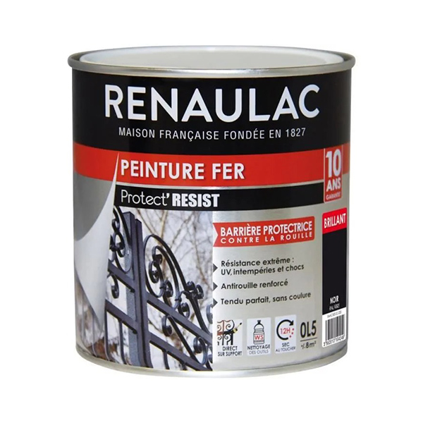PEINTURE POUR FER NOIR BRILLANT RENAULAC 0,5L