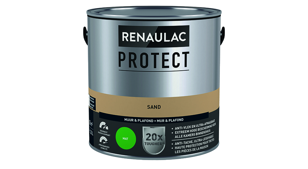 PEINTURE A L EAU INTERIEUR RENAULAC PROTECT MAT SAND 2,5L