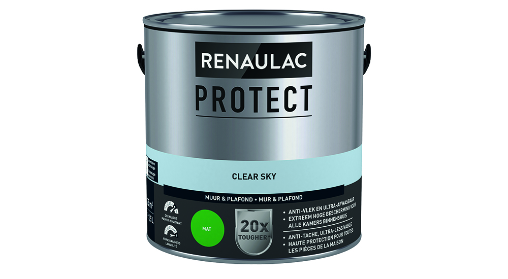 PEINTURE A L EAU INTERIEUR RENAULAC PROTECT MAT CLEAR SKY 2,5L
