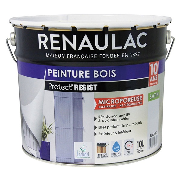RENAULAC Peinture Bois Blanc Satine - 2,5L